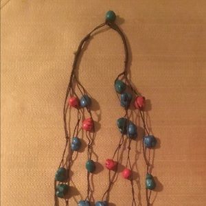 Colorful Beaded 3 Strand Necklace